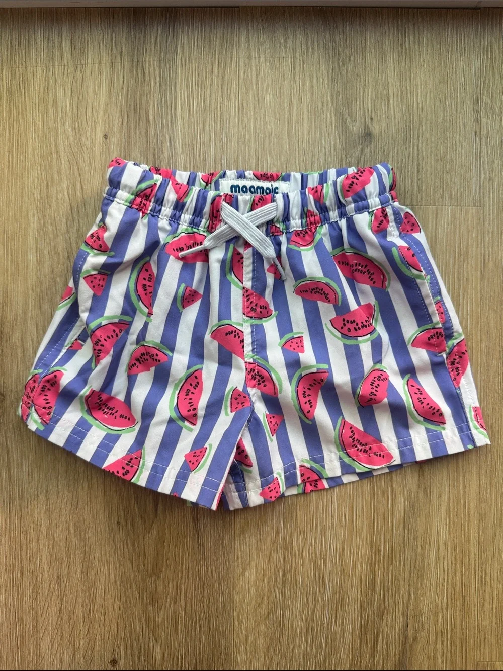 Kids 3T Watermelon Stripe Shorts - Pink & Purple